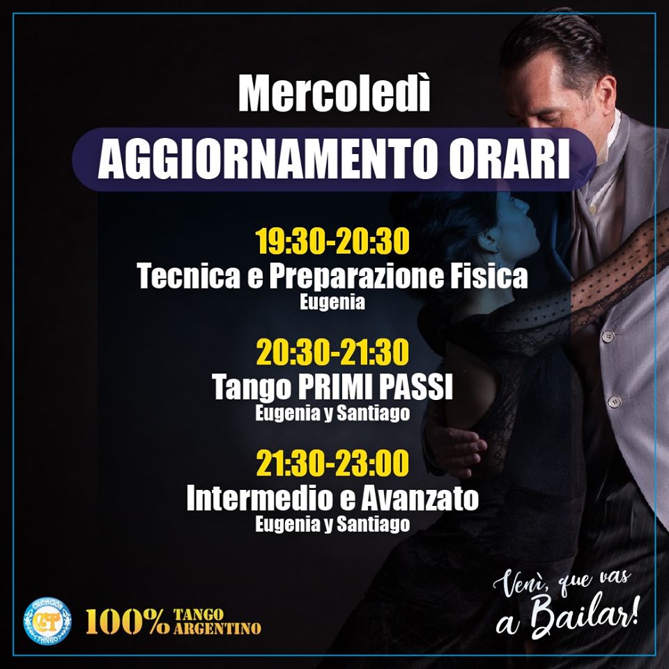 Aggiornamento orari del Mercoledì