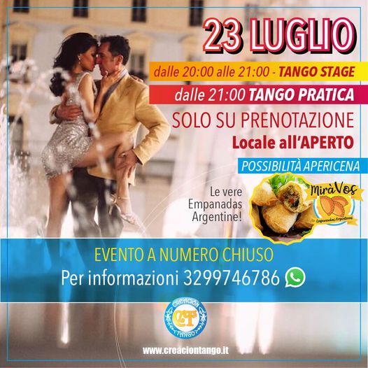 Venerdì 23 Luglio nuovo appuntamento con il Tango Argentino