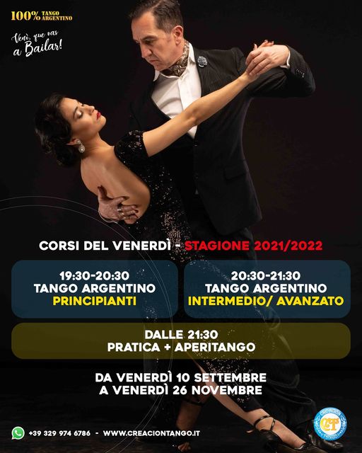 Corsi Tango del Venerdì per i mesi di Settembre, Ottobre e Novembre