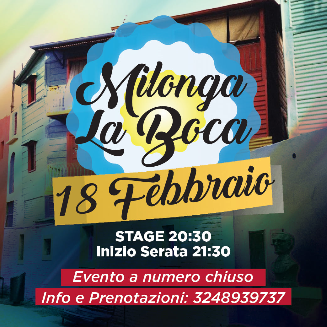 Torna Milonga la Boca: Venerdì 18 Febbraio