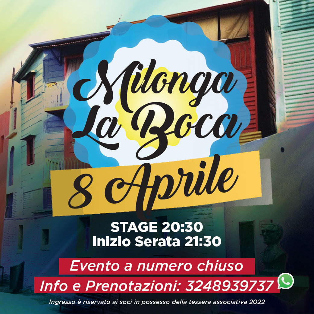 Milonga La Boca Venerdì 8 Aprile