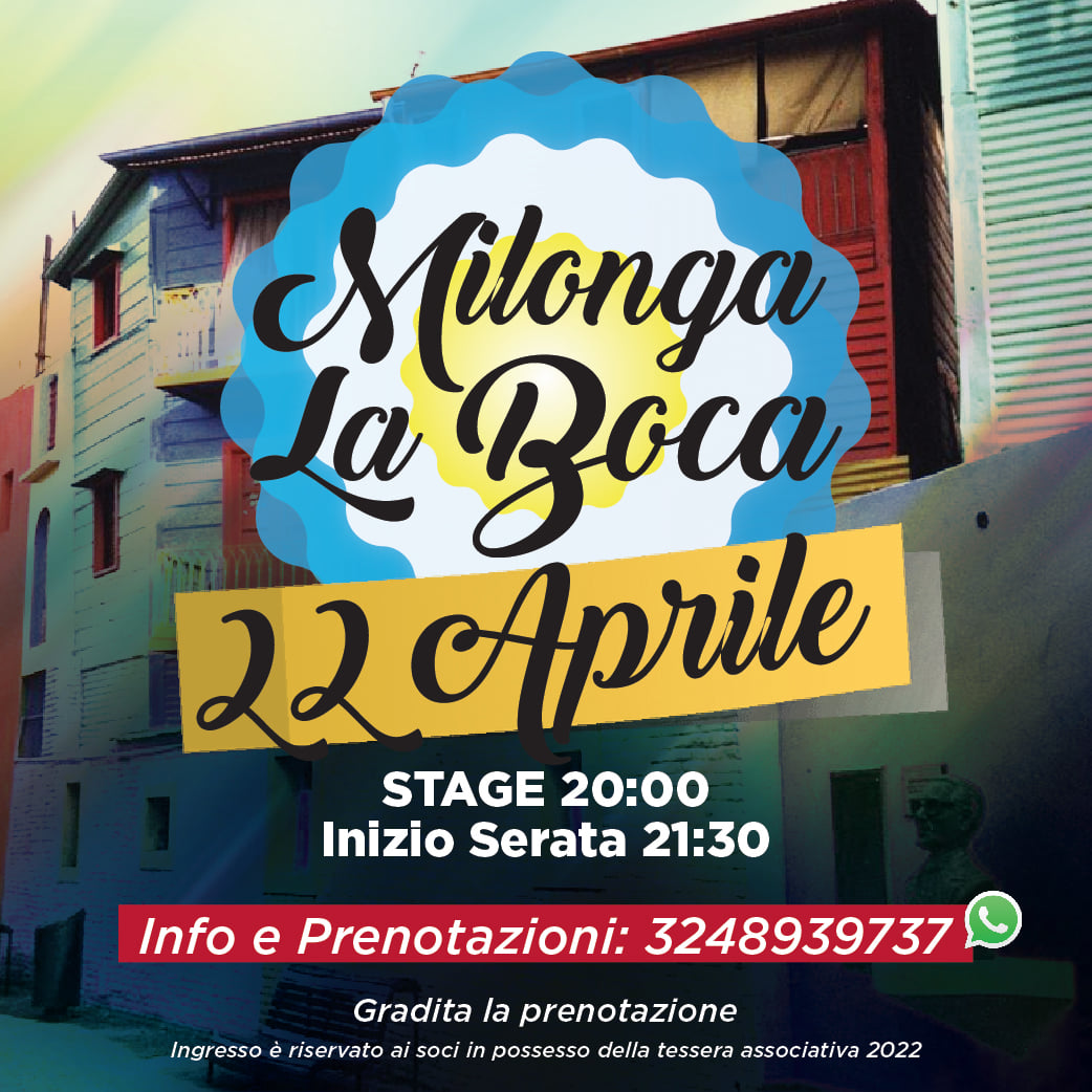 Nuova Milonga La Boca 22 aprile